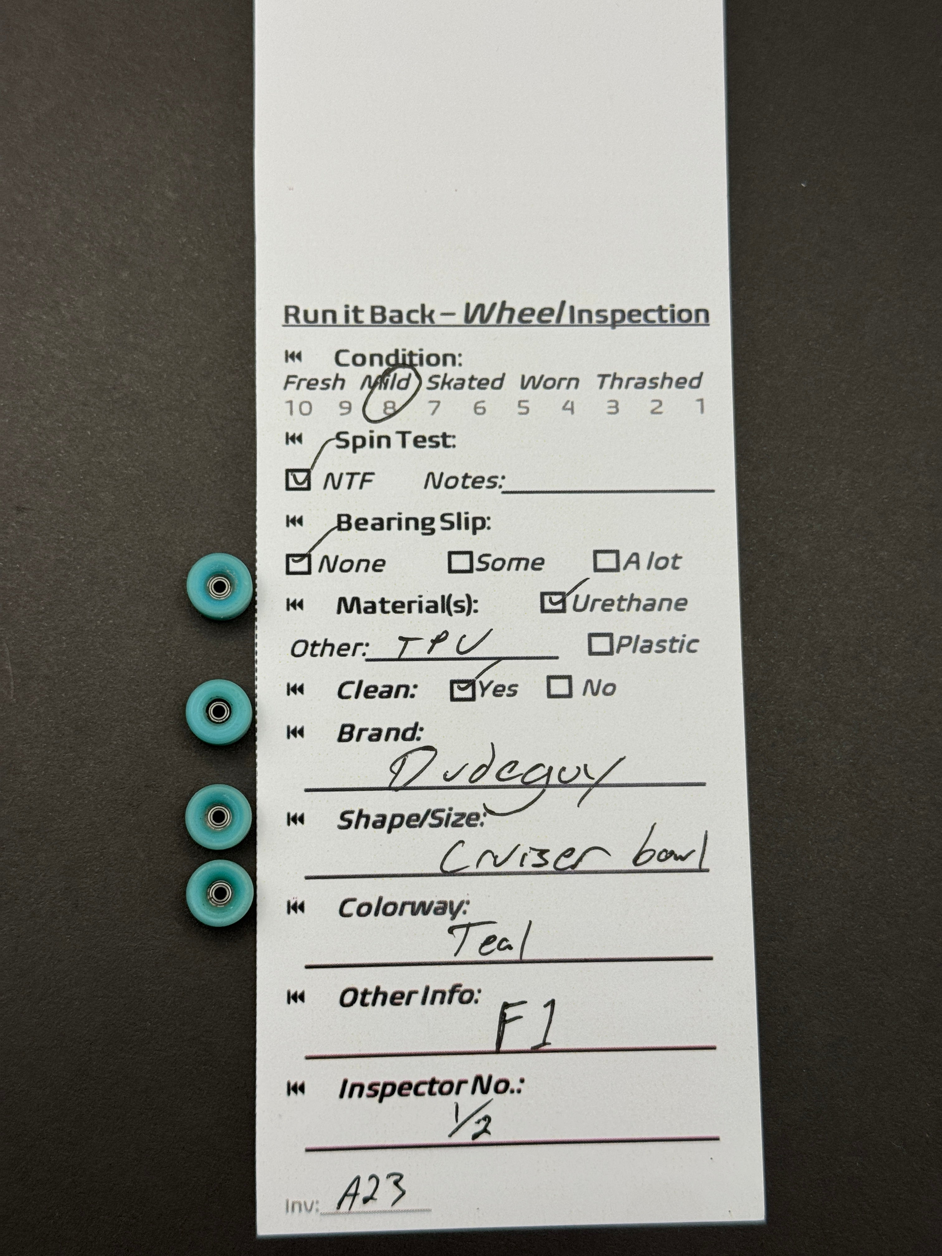 Dudeguy F1 Cruiser Bowl Teal - Mild
