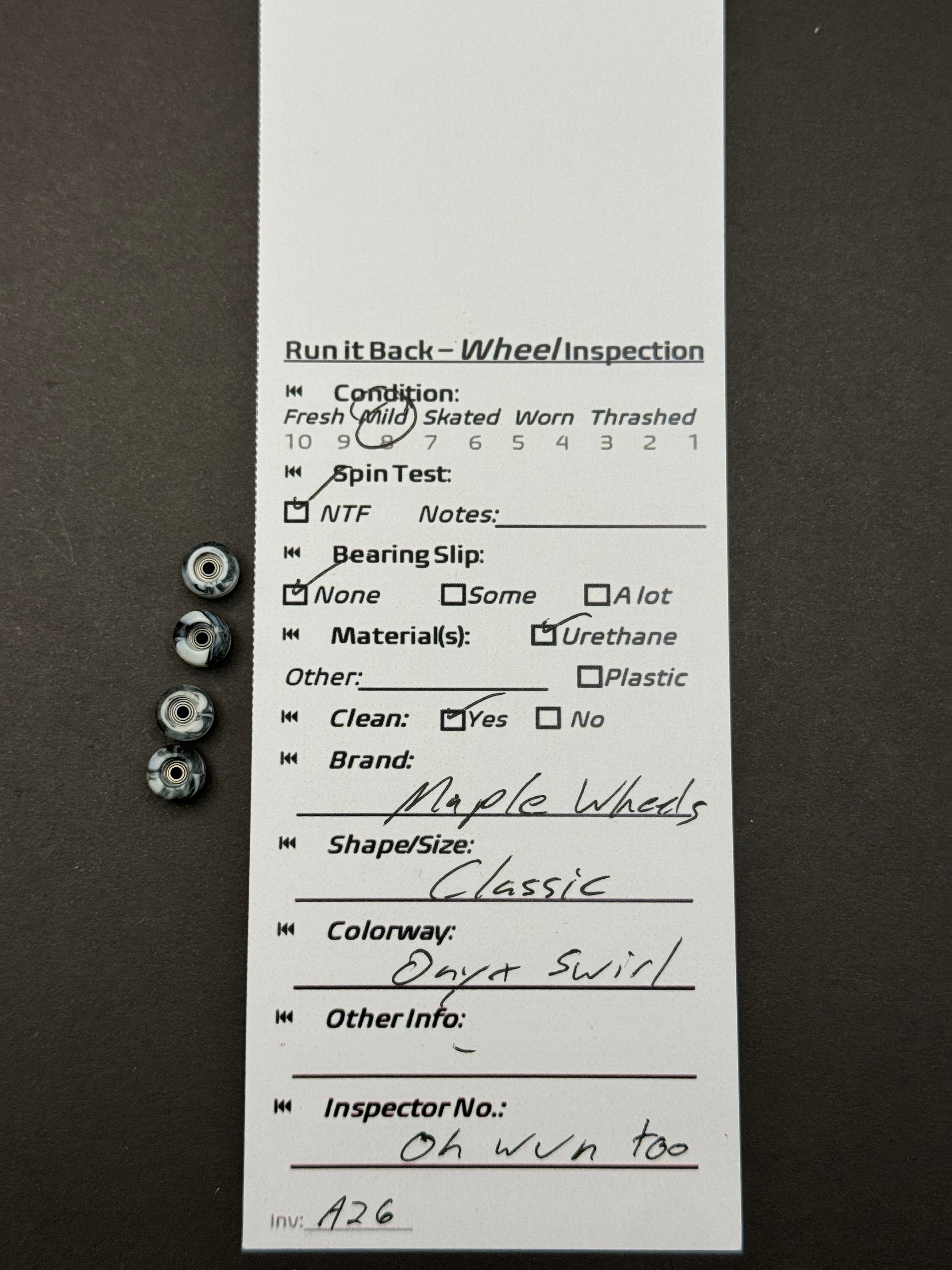 Maple Wheels Classic Onyx Swirl - Mild