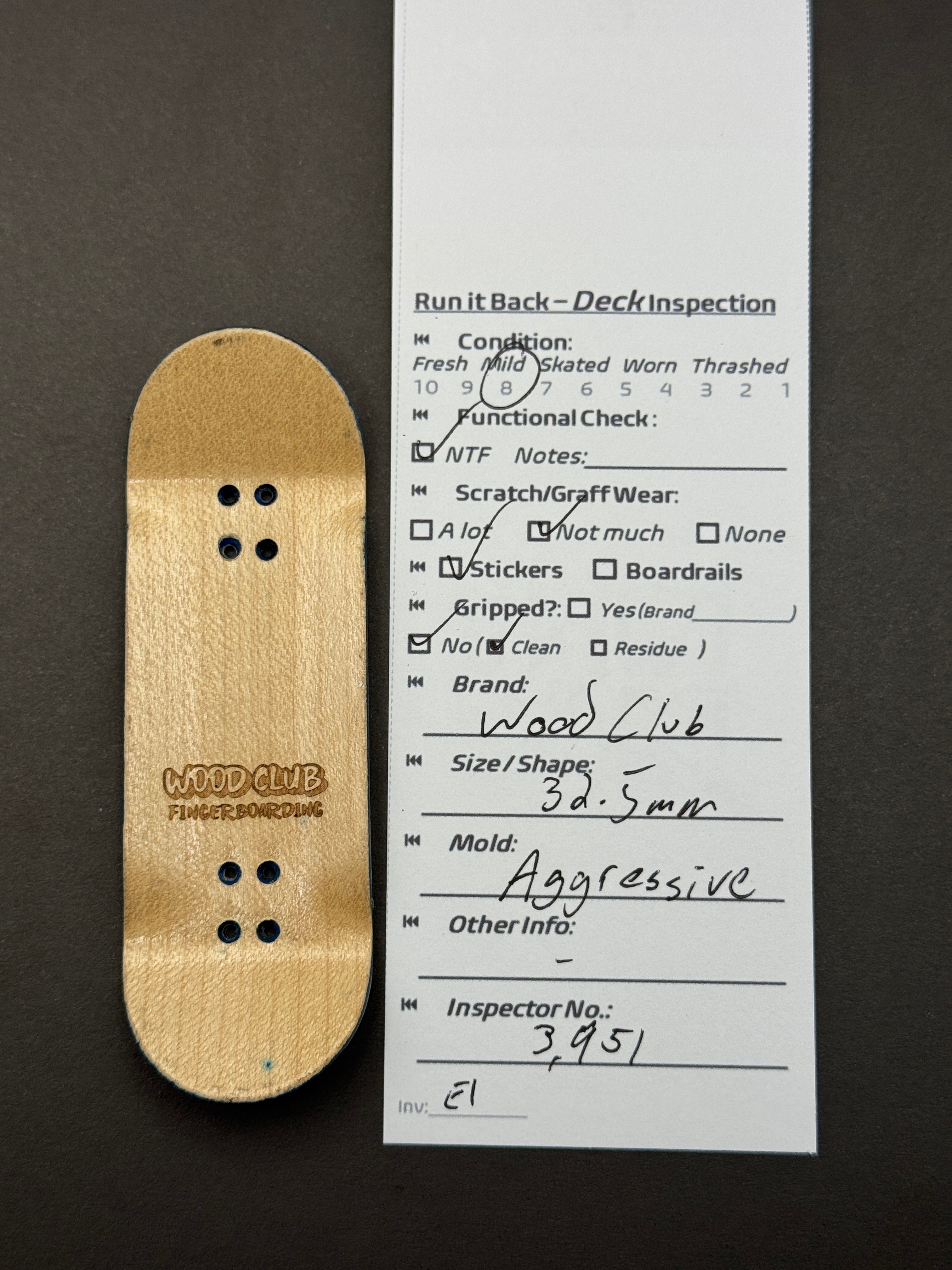 Wood Club 32.5mm Aggressive Mold – Mild/Skated