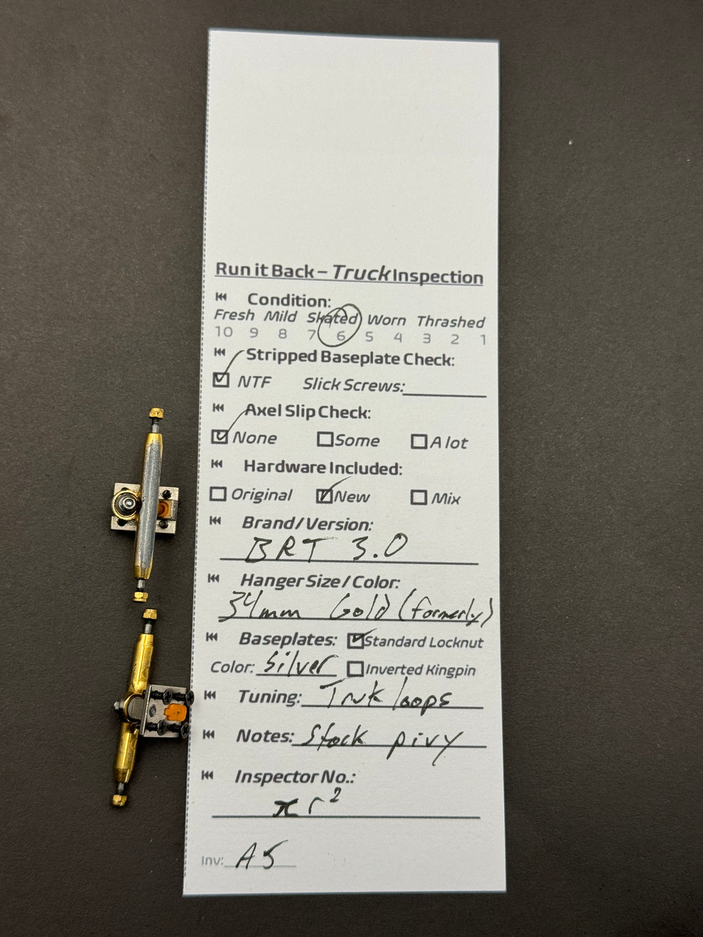 BRT 3.0 34mm Gold/Silver w/ Trukloops- Skated