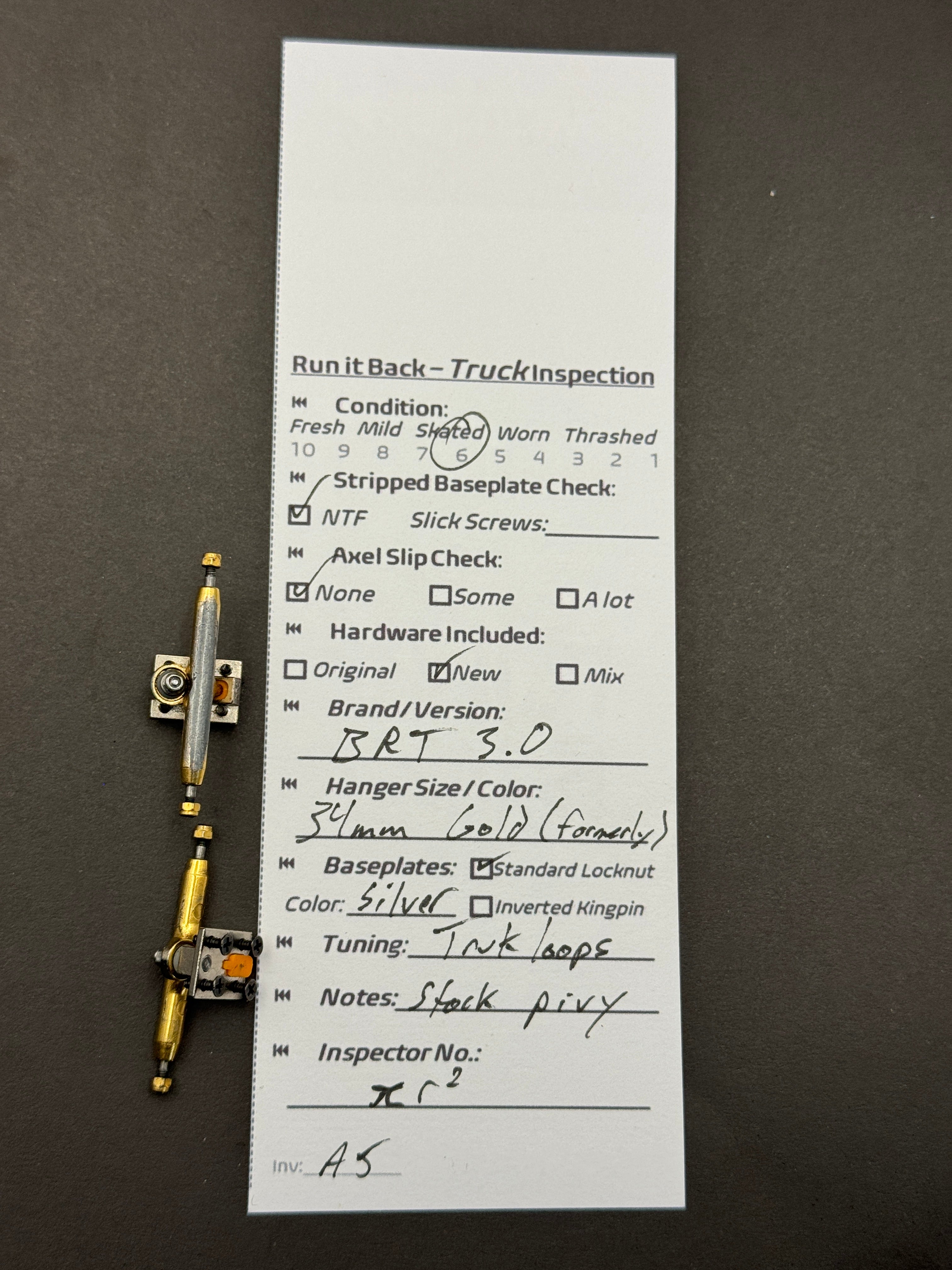 BRT 3.0 34mm Gold/Silver w/ Trukloops- Skated