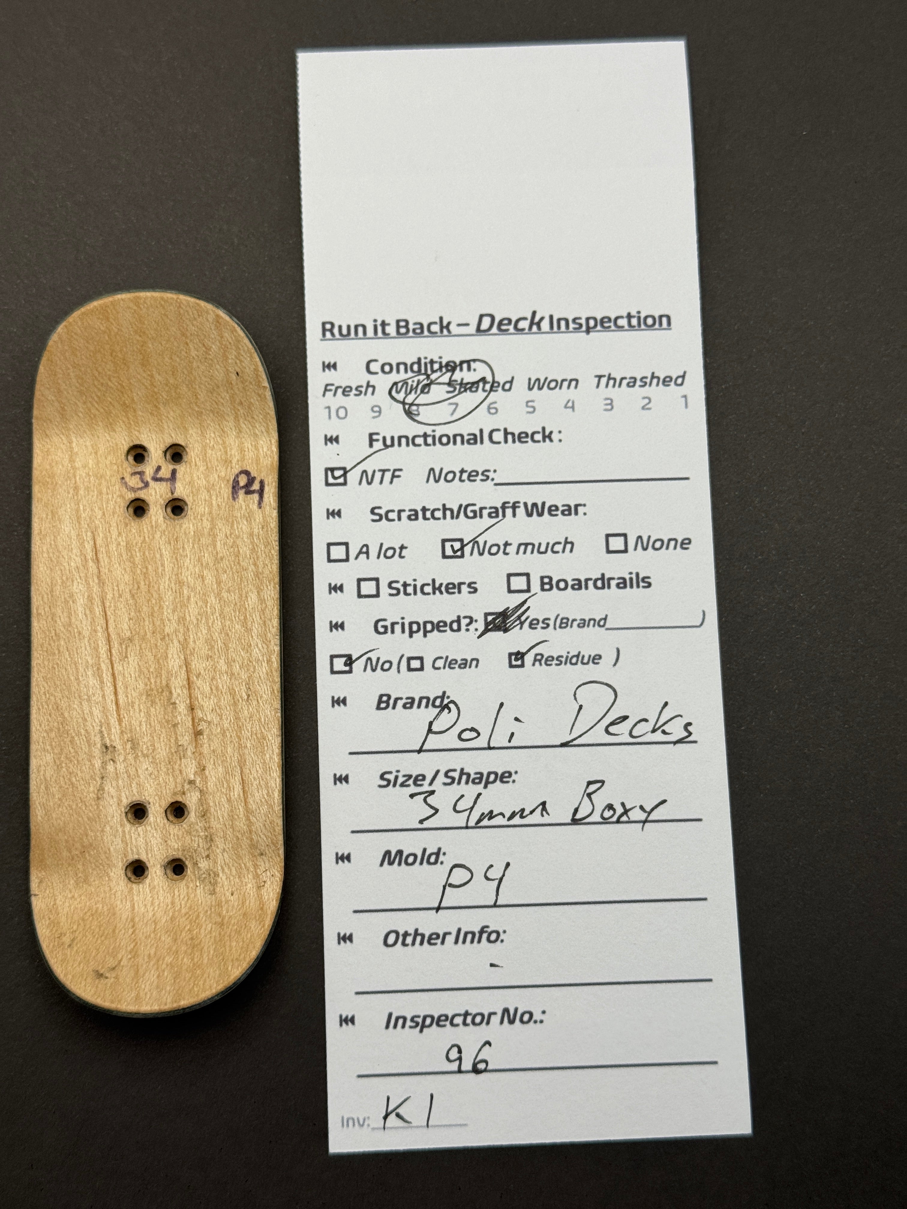 Poli Decks 34mm Boxy P4 - Mild Skated