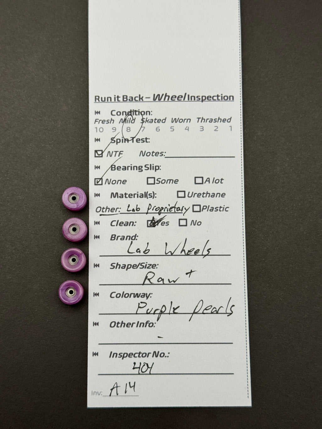Lab Wheels Raw+ Purple Pearls – Mild/Skated
