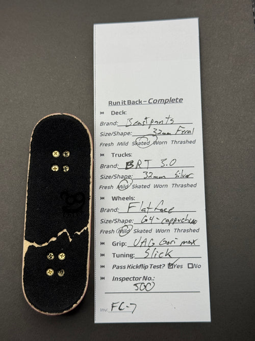 Beastpants 32mm Feral, BRT 3.0 32mm w/ Slick Tuning, Flatface G4 Cappucchino Swirl