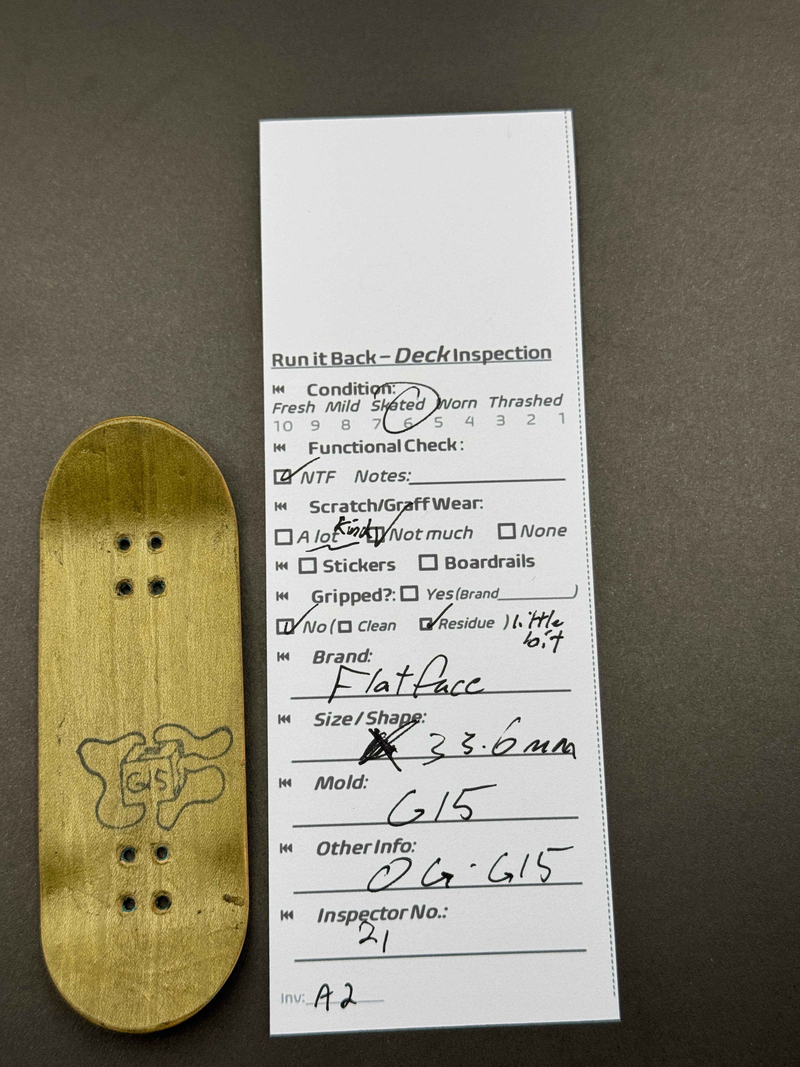 Flatface 33.6mm Graphic G15 (OG) - Skated