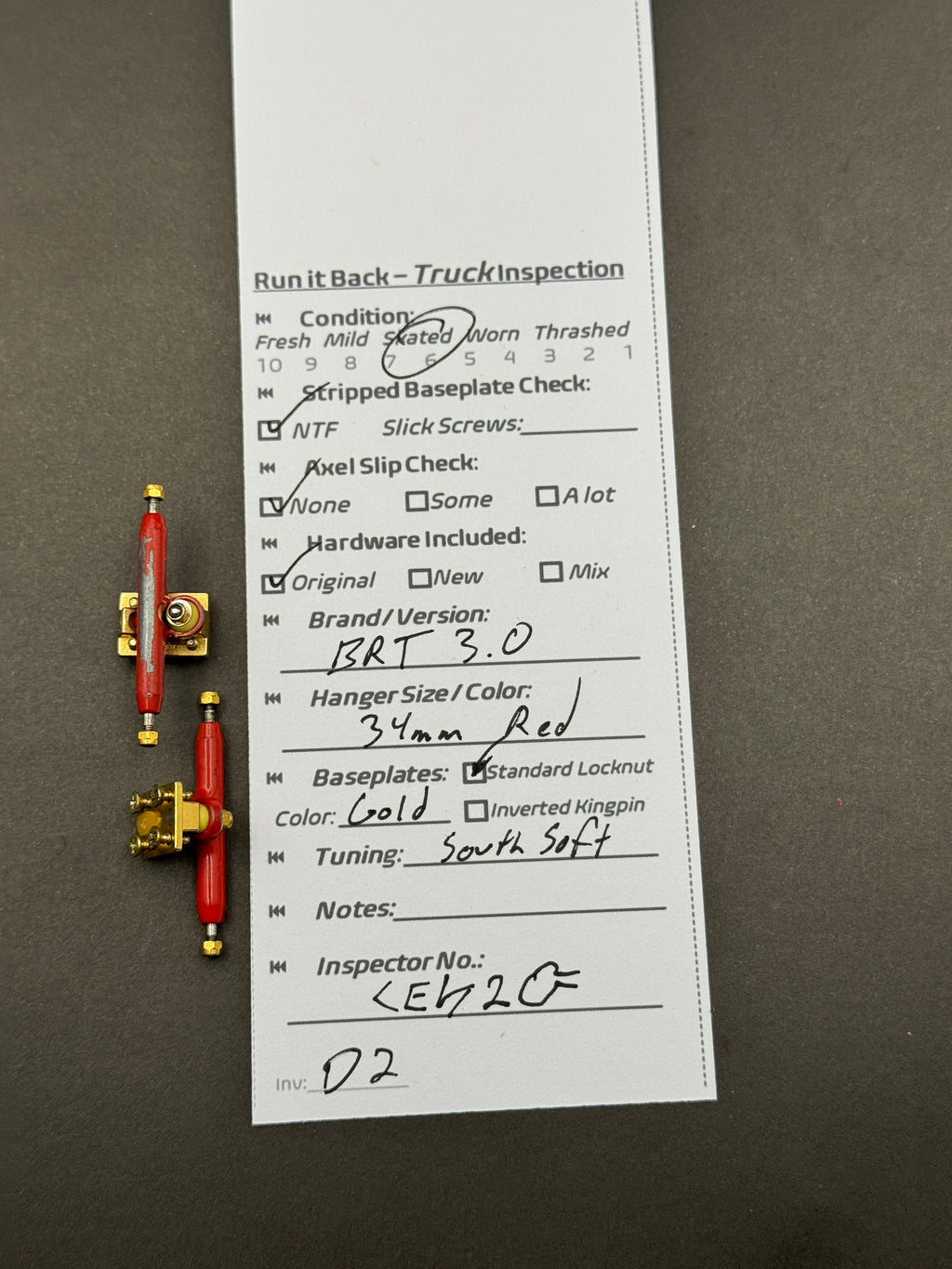 BRT 3.0 34mm Red / Gold w/ Southsoft – Skated