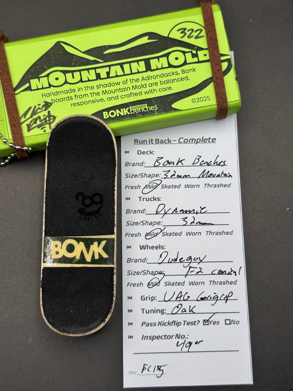 Run it Back Complete: Bonk Benches 32mm Mountain, Dynamic 32mm w/ Oak Bushings, Dudeguy F2 Conical