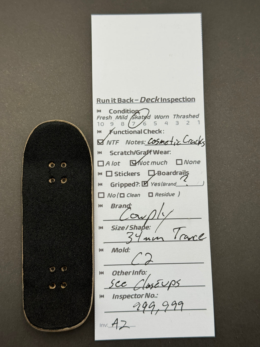 Cowply 34mm Trace C2 - inspection card