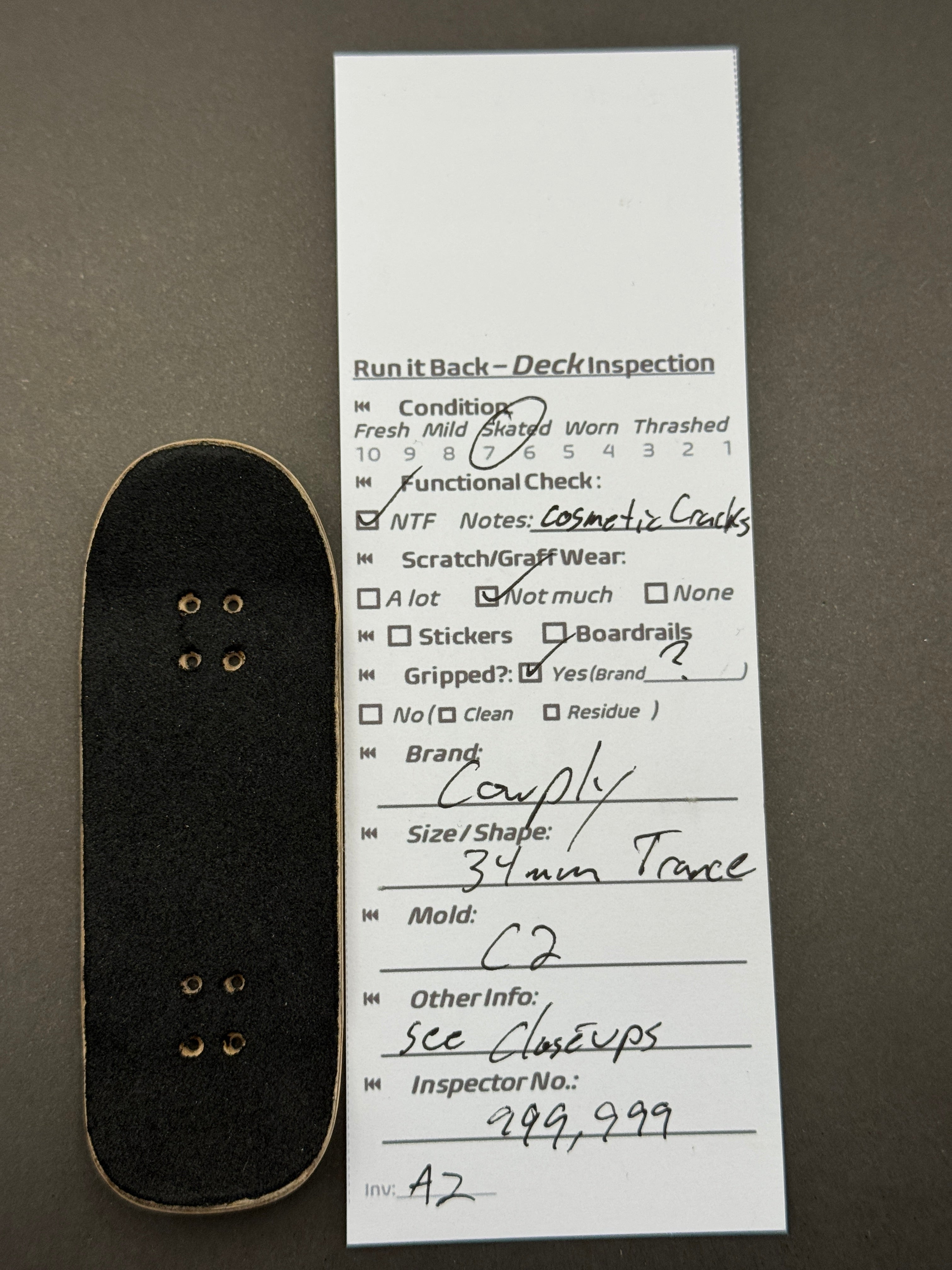 Cowply 34mm Trace C2 - inspection card