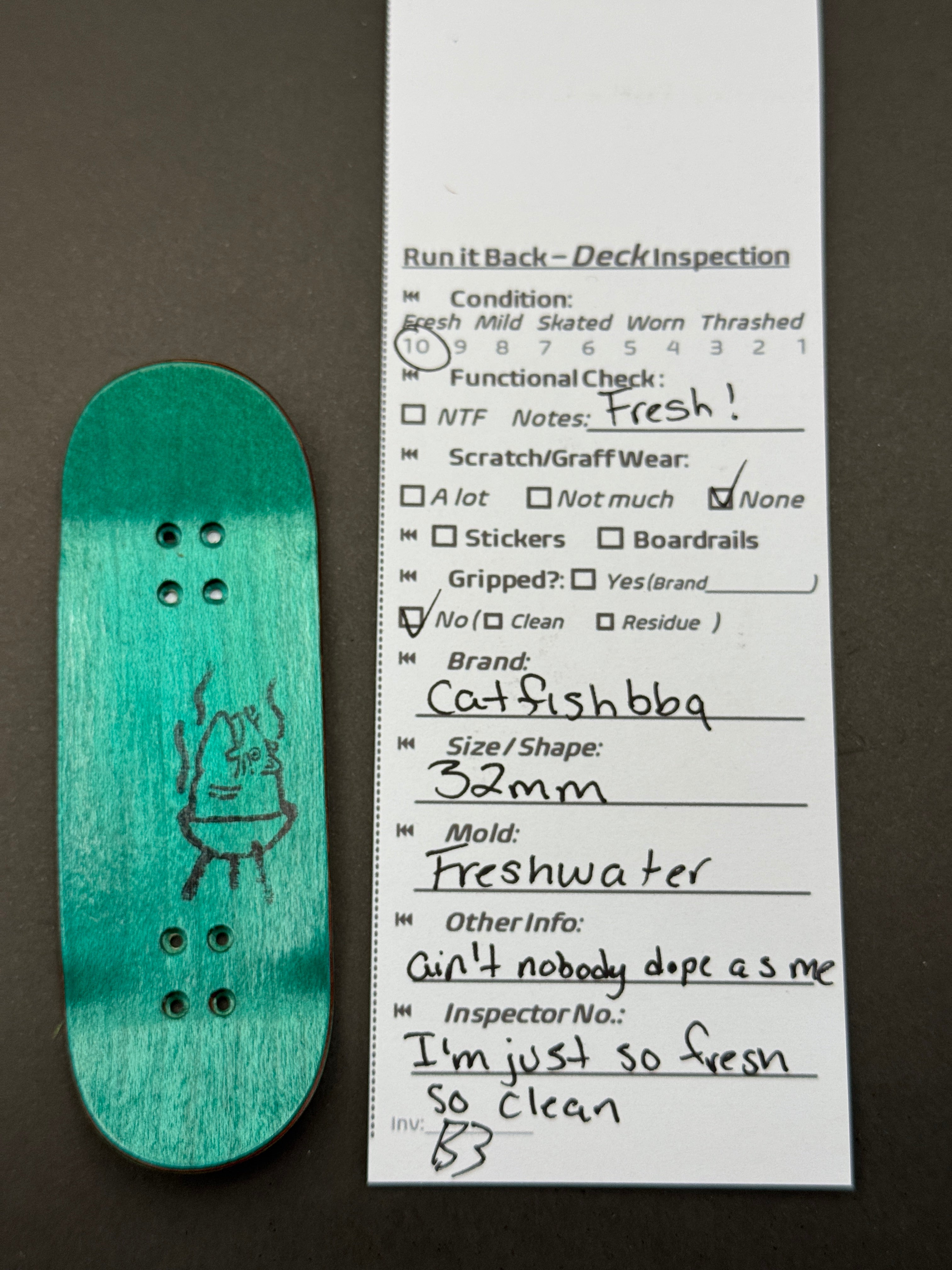 Catfishbbq 32mm Freshwater - inspection card