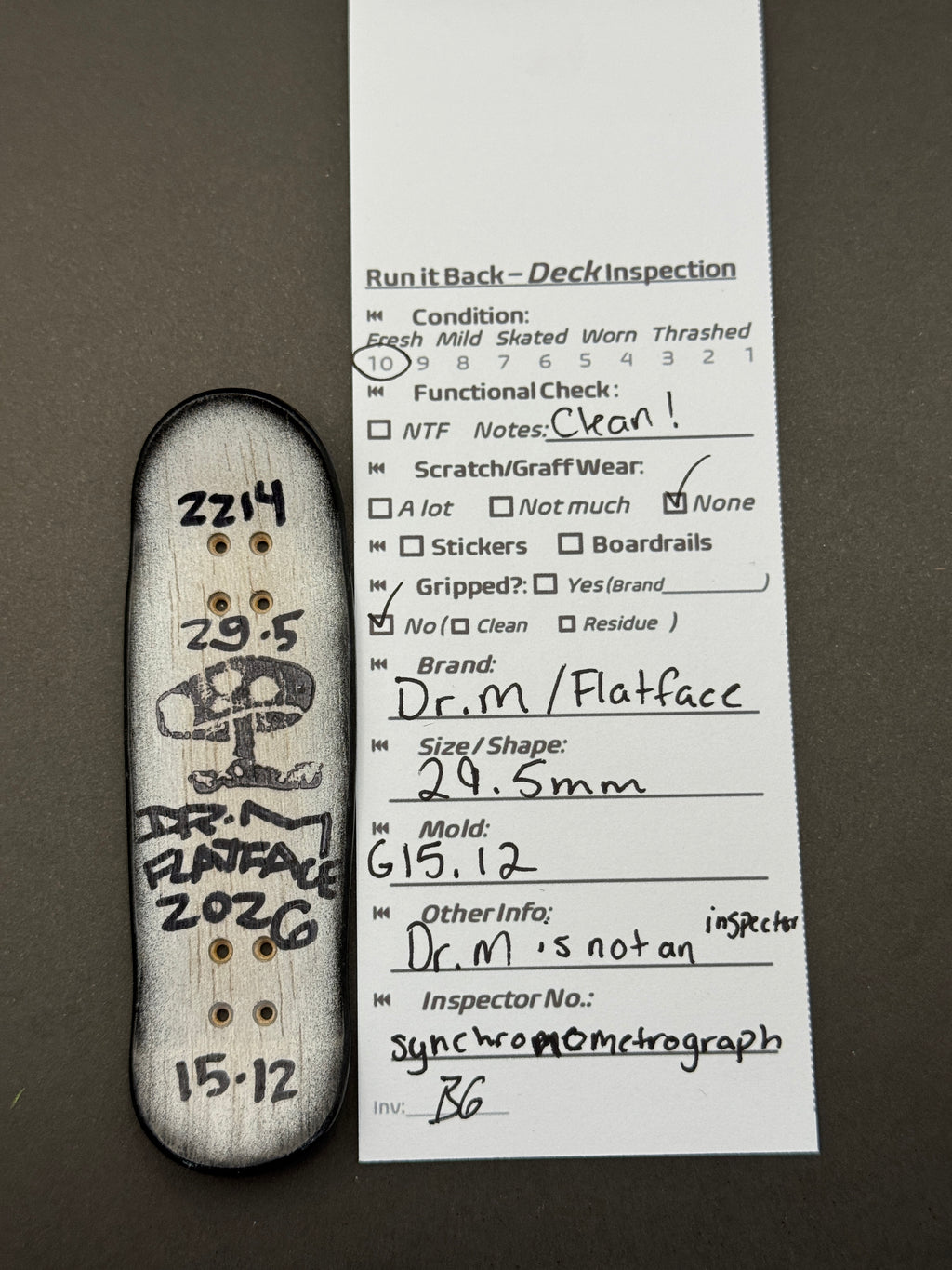 Dr.M/Flatface 29.5mm G15.12 - inspection card