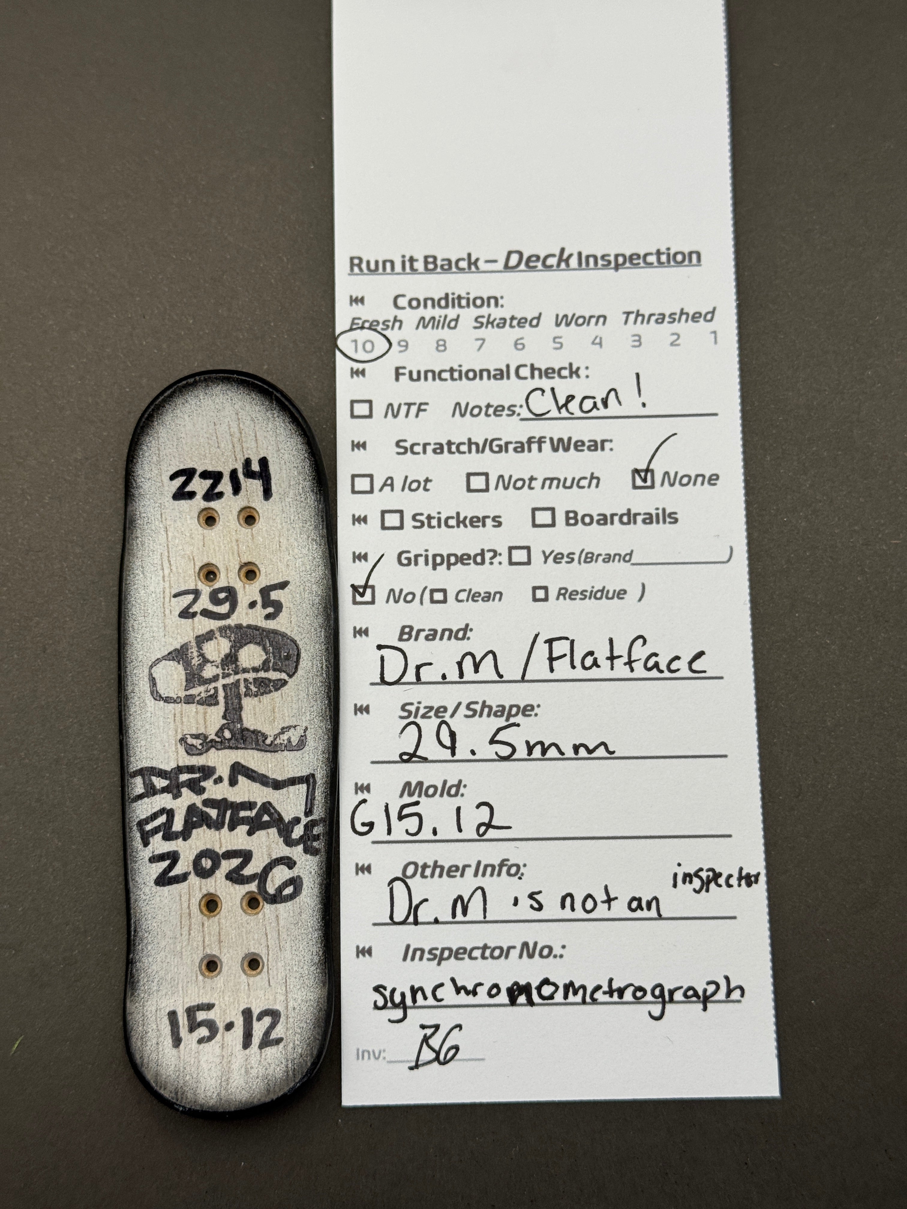 Dr.M/Flatface 29.5mm G15.12 - inspection card
