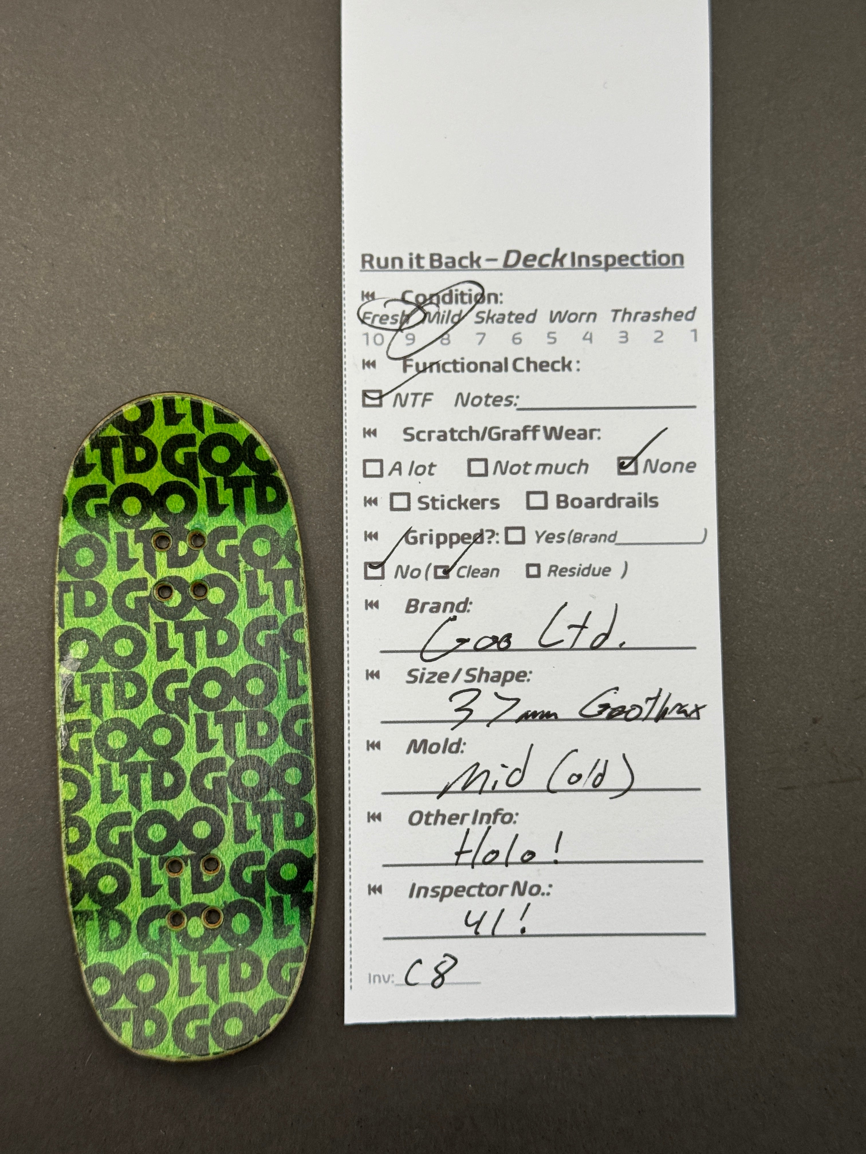 Goo Ltd. 37mm Geothax Mid (Old) - inspection card