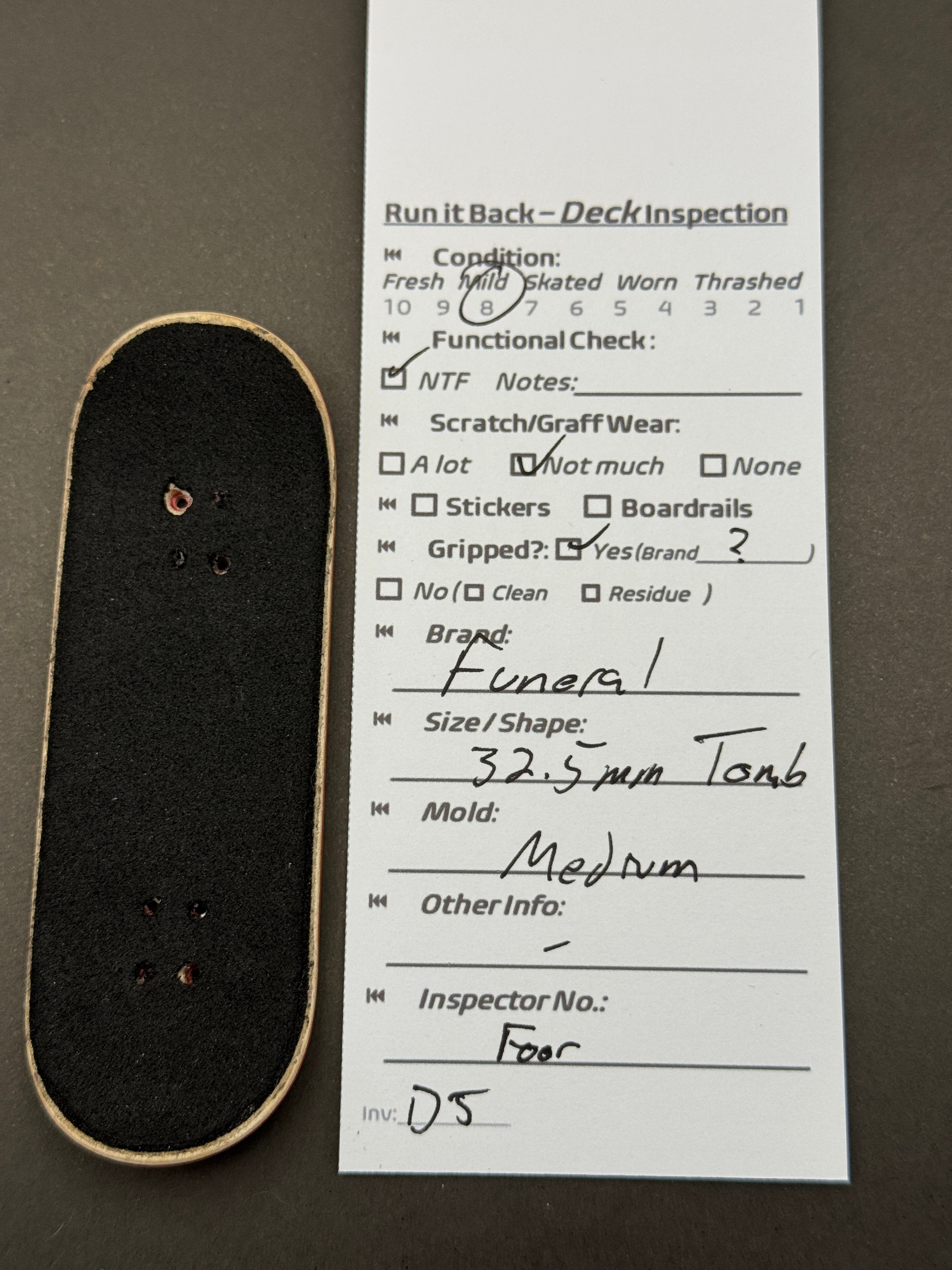 Funeral 32.5mm Tomb Medium - inspection card
