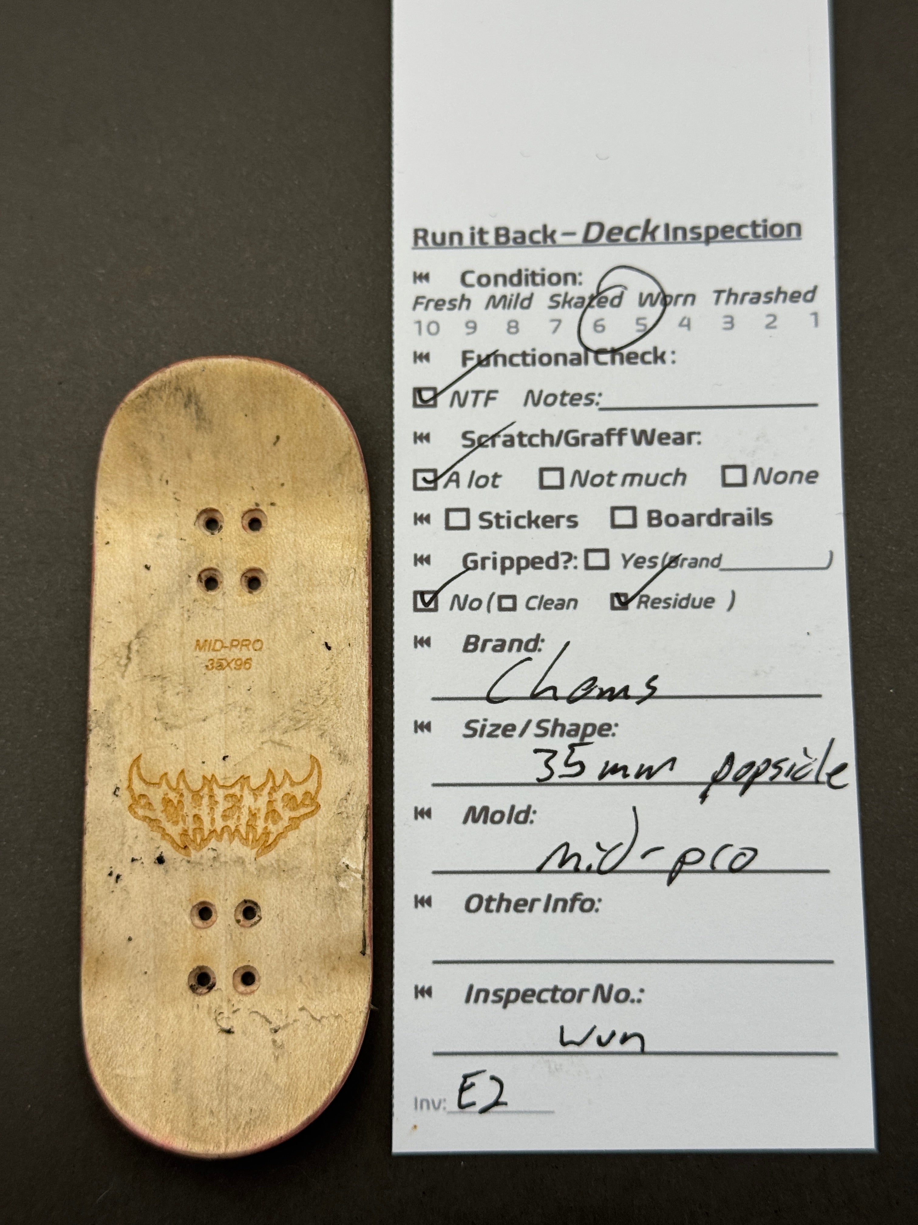 Chems 35mm Popsicle Mid-Pro - inspection card