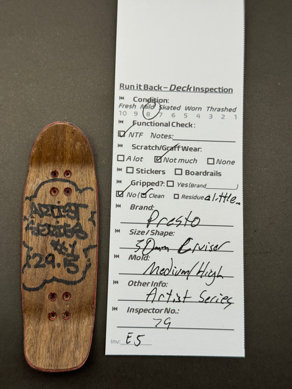 Presto 30mm Cruiser Medium/High - inspection card