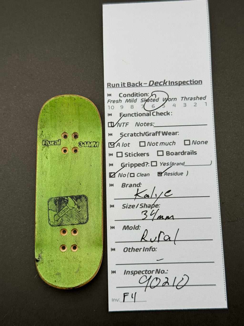 Kalye 34mm Rural - inspection card