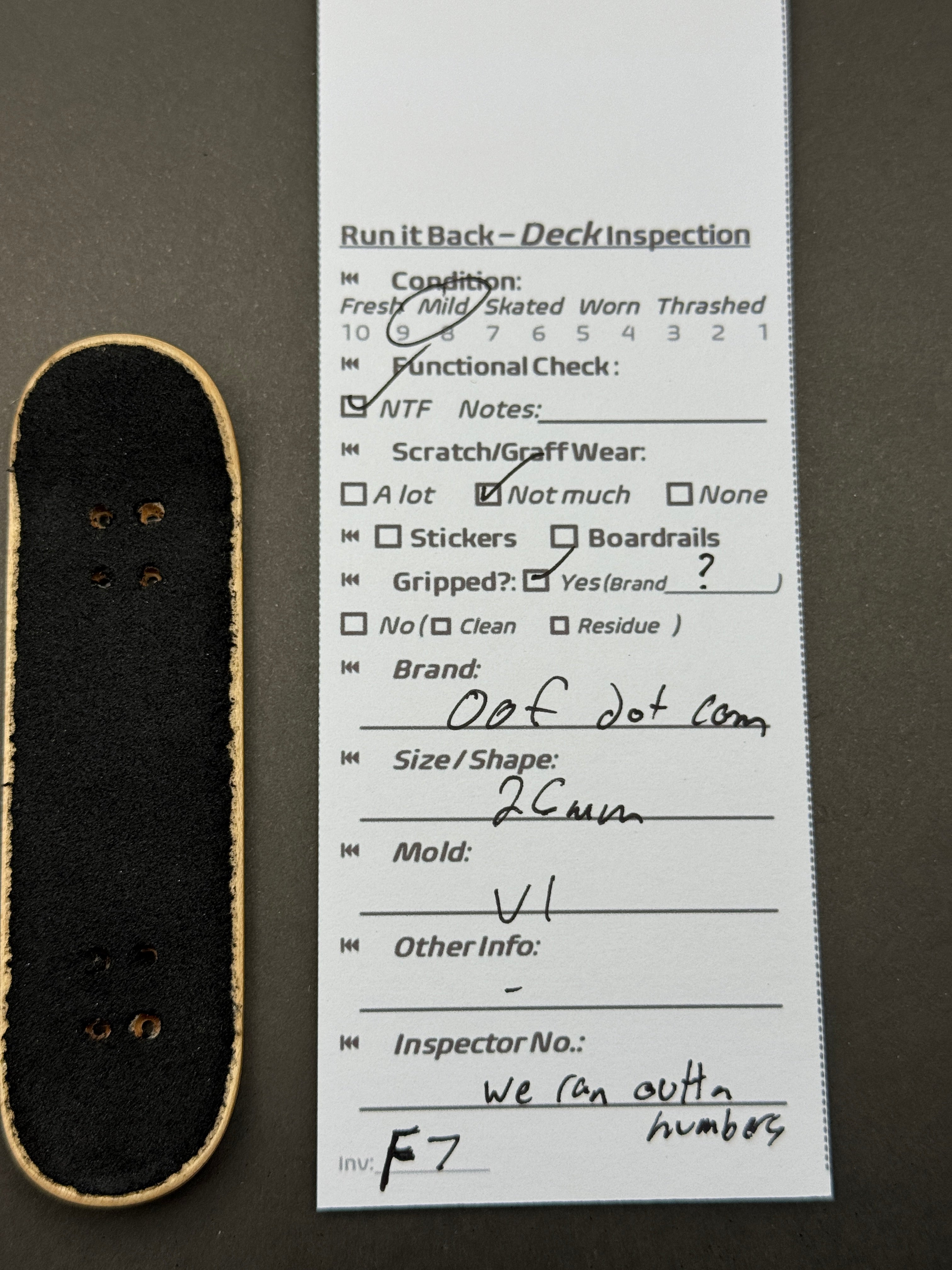 Oof dot com 26mm V1 - inspection card