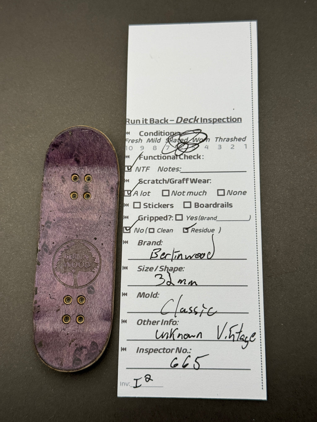 Berlinwood 32mm Classic - inspection card
