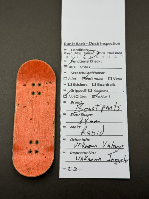 Beastpants 34mm Rabid - inspection card