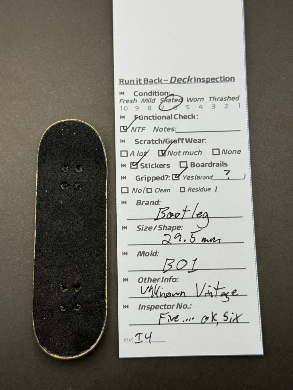 Bootleg 29.5mm B01 - inspection card