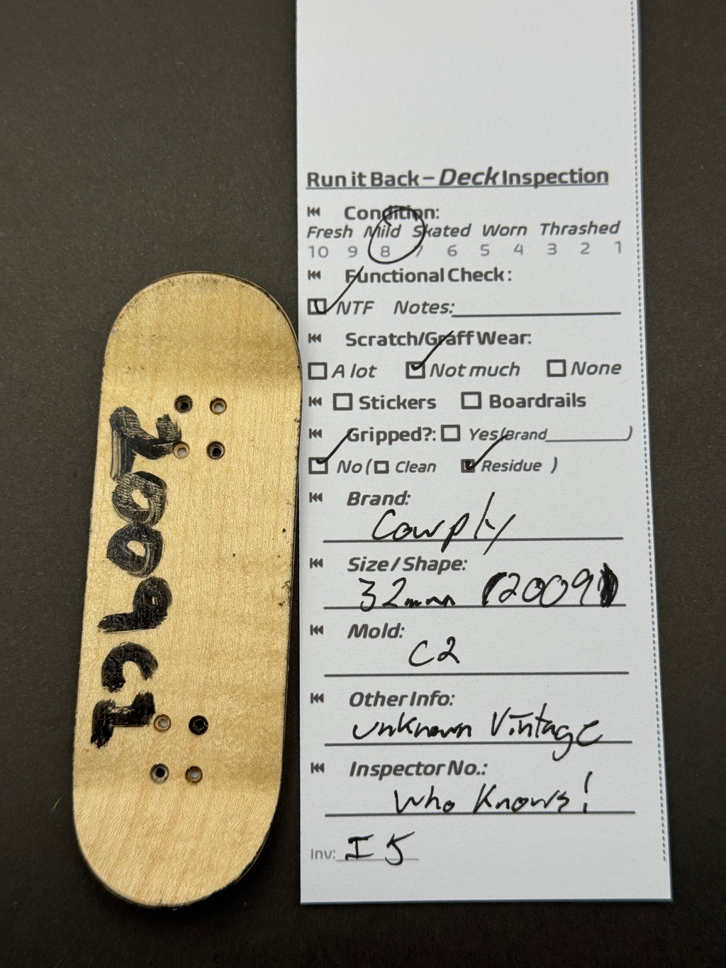 Cowply 32mm (2009) C2 - inspection card