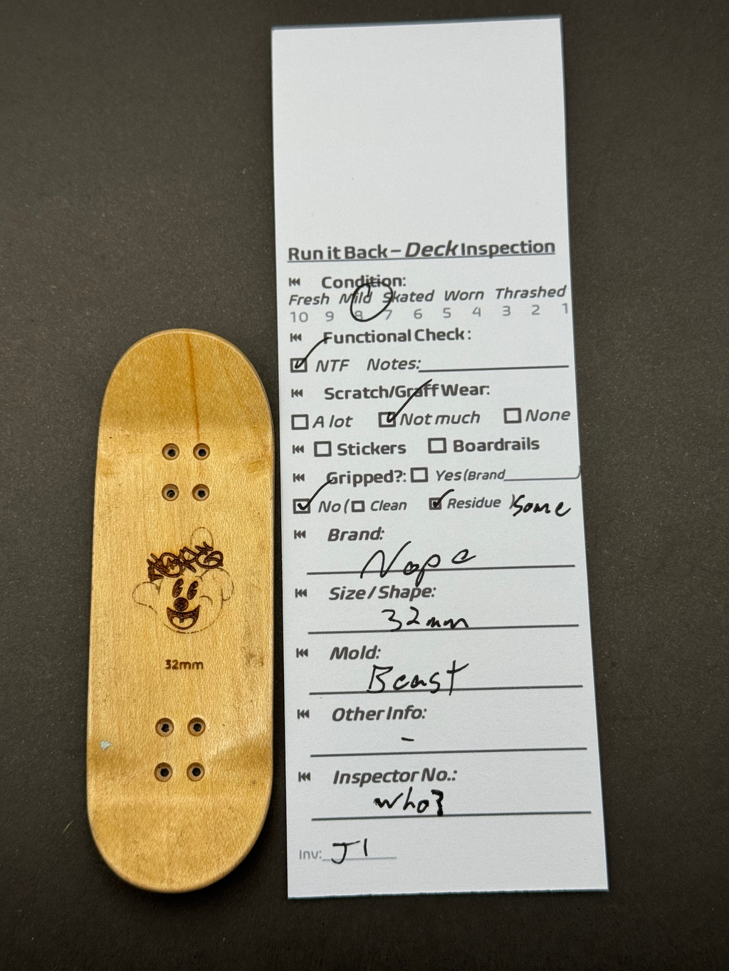 Nopa 32mm Beast - inspection card