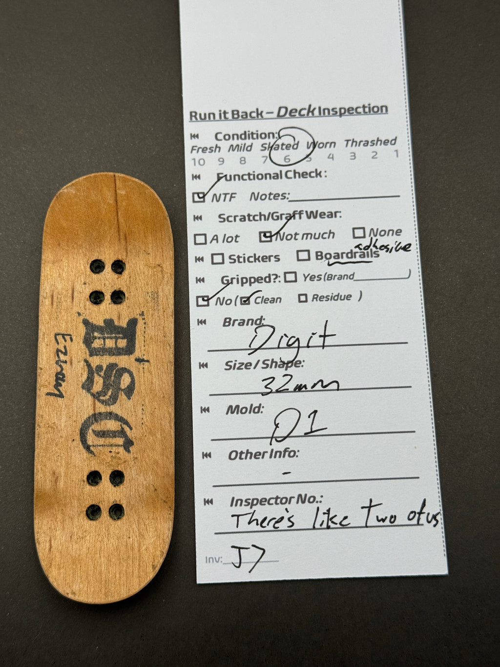 Digit 32mm D1 - inspection card