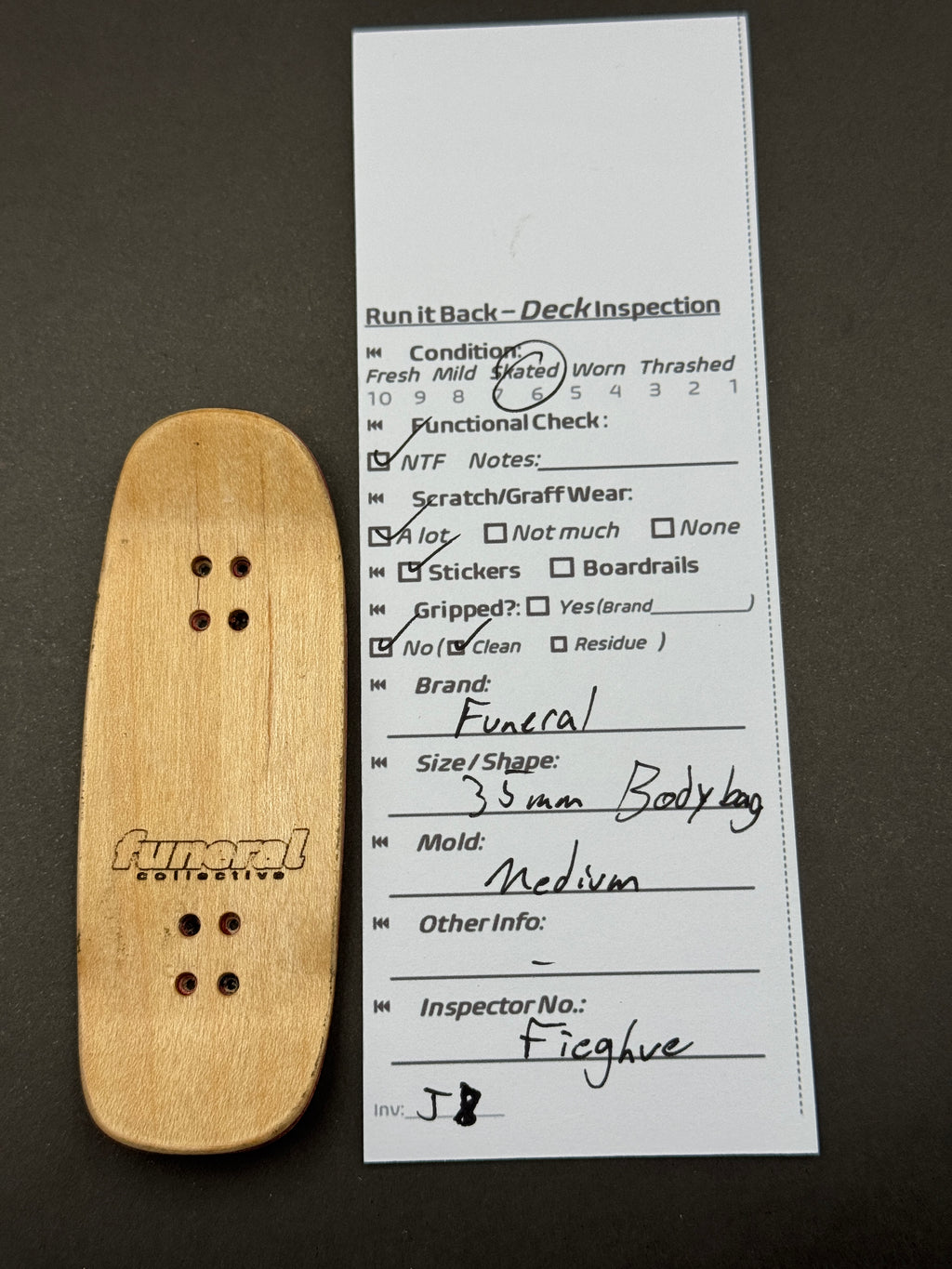 Funeral Collective 35mm Bodybag Medium - inspection card