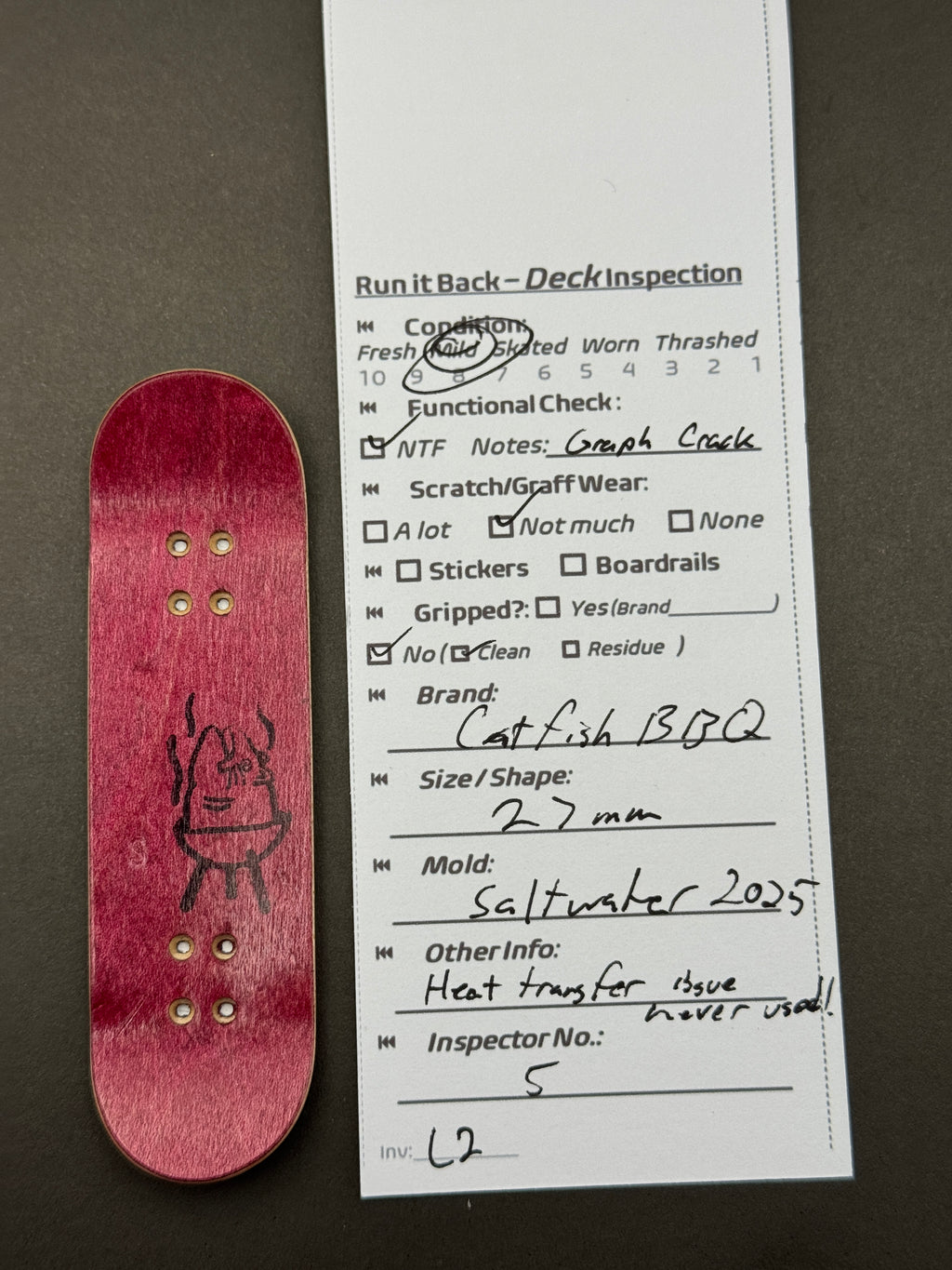 Catfish BBQ 27mm Saltwater 2025 - inspection card
